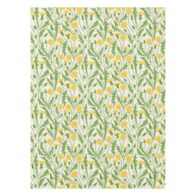 Dandelions, green, yellow and white tablecloth (Front)