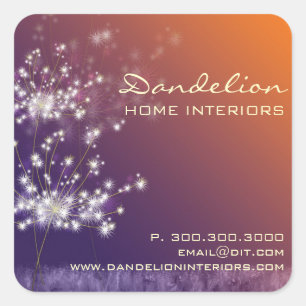 Dandelions Interior Business Advertising Square Sticker