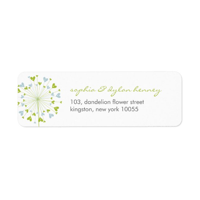 Dandelions Love Cute Summer Wedding Address Labels (Front)
