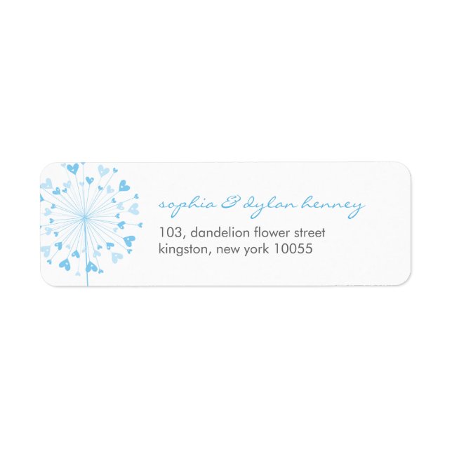 Dandelions Love Cute Summer Wedding Address Labels (Front)