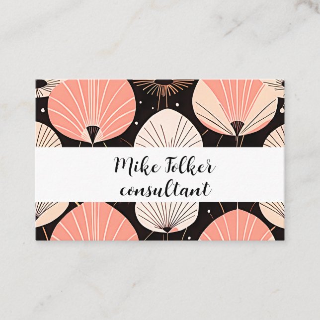 Dandelions -Mid-century- Retro Modern Design Business Card (Front)