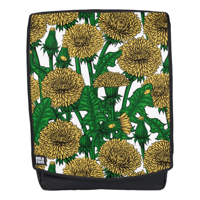 Dandelions on white backpack (Front)