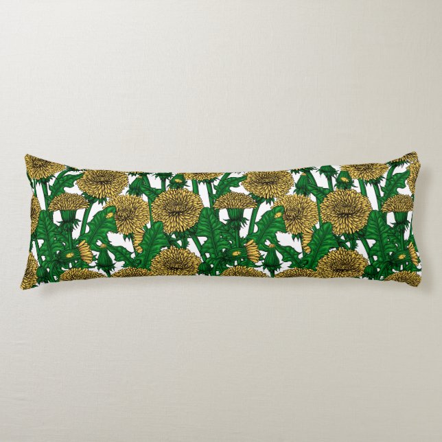 Dandelions on white body cushion (Front)