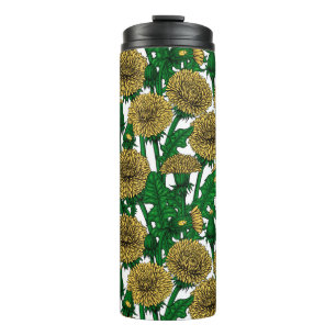 Dandelions on white thermal tumbler
