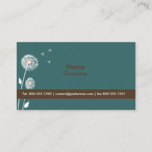 Dandelions Profile Cards, dark teal/brown Business Card