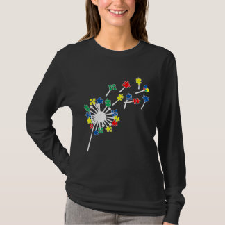 Dandelions Puzzle Pieces Autism Awareness T-Shirt