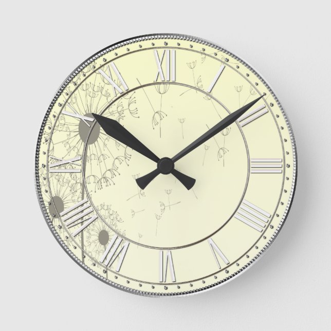 Dandelions Round Clock (Front)