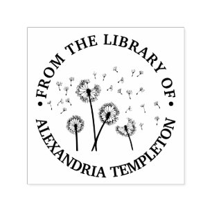 Dandelions Seeds in the Wind Library Book Name R Self-inking Stamp