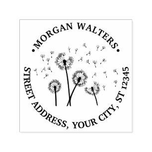 Dandelions Seeds in the Wind Name Return Address Self-inking Stamp