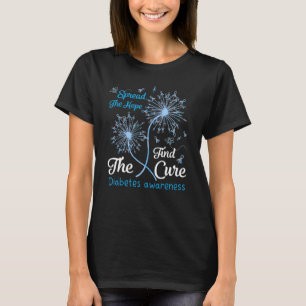 Dandelions Spread The Hope Find The Cure Diabetes T-Shirt
