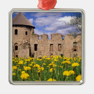 Dandelions surround Cesis Castle in central Metal Tree Decoration