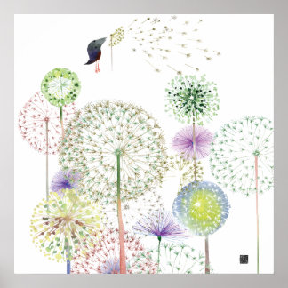 DANDELIONSBIRD POSTER