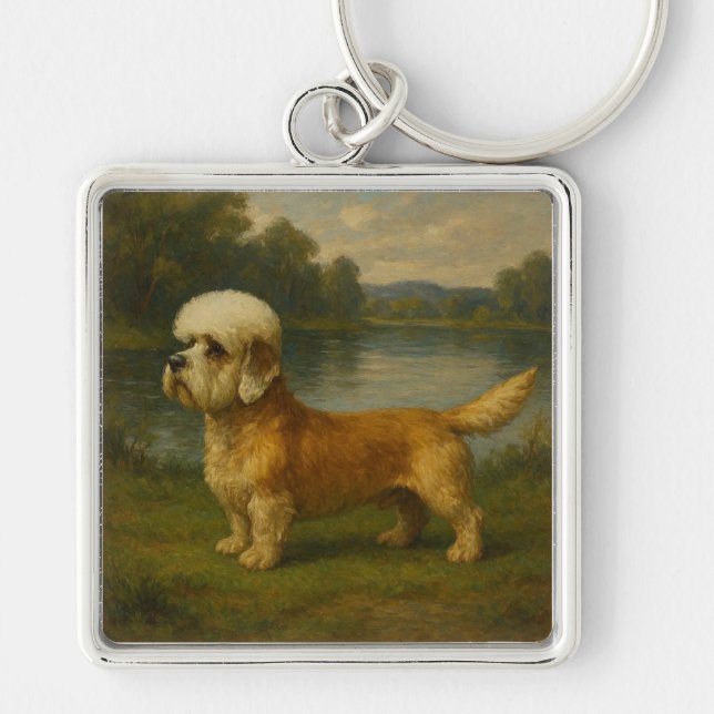 Dandi Dinmont Terrier Key Ring (Front)