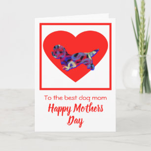 Dandie Dinmont Dog Red Heart Mother’s Day Card