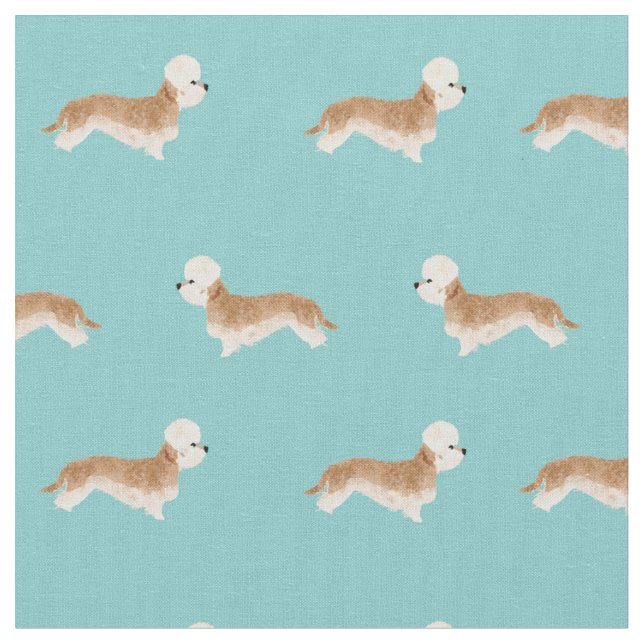Dandie Dinmont Terrier dog blue Fabric (Close Up)