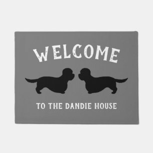 Dandie Dinmont Terrier Dog Silhouettes Custom Doormat