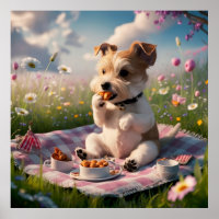 Dandie Dinmont Terrier in a Picnic