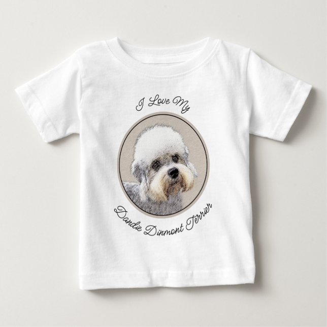 Dandie Dinmont Terrier Painting Original Dog Art Baby T-Shirt (Front)