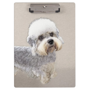 Dandie Dinmont Terrier Painting Original Dog Art Clipboard