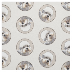 Dandie Dinmont Terrier Painting Original Dog Art Fabric