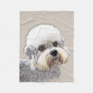 Dandie Dinmont Terrier Painting Original Dog Art Fleece Blanket