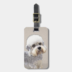Dandie Dinmont Terrier Painting Original Dog Art Luggage Tag