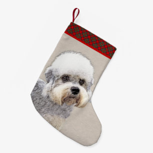 Dandie Dinmont Terrier Painting Original Dog Art Small Christmas Stocking