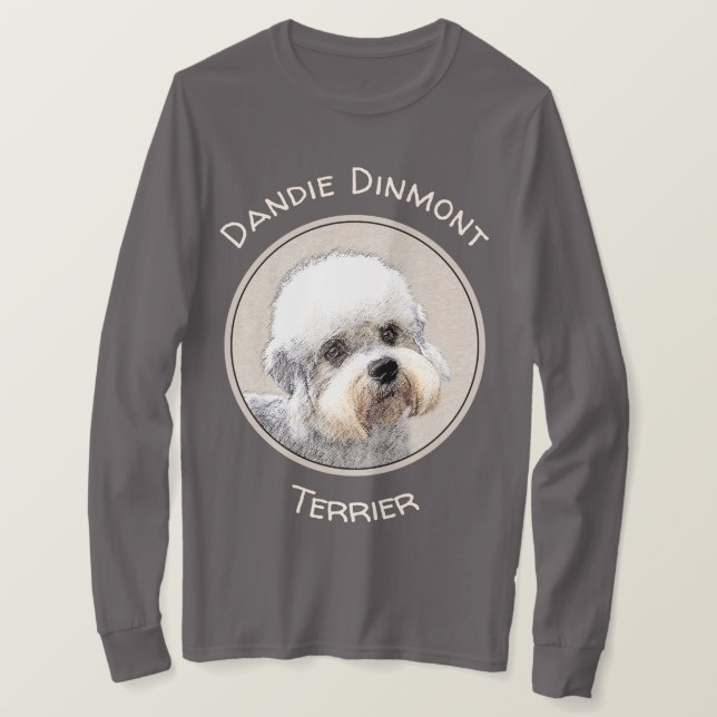 Dandie Dinmont Terrier Painting Original Dog Art T-Shirt (Design Front)