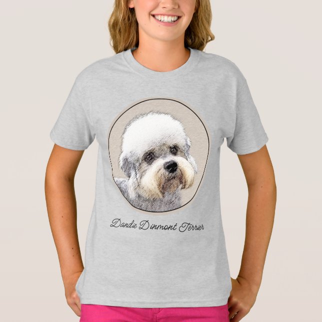 Dandie Dinmont Terrier Painting Original Dog Art T T-Shirt (Front)