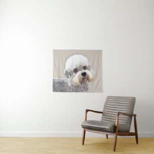 Dandie Dinmont Terrier Painting Original Dog Art Tapestry