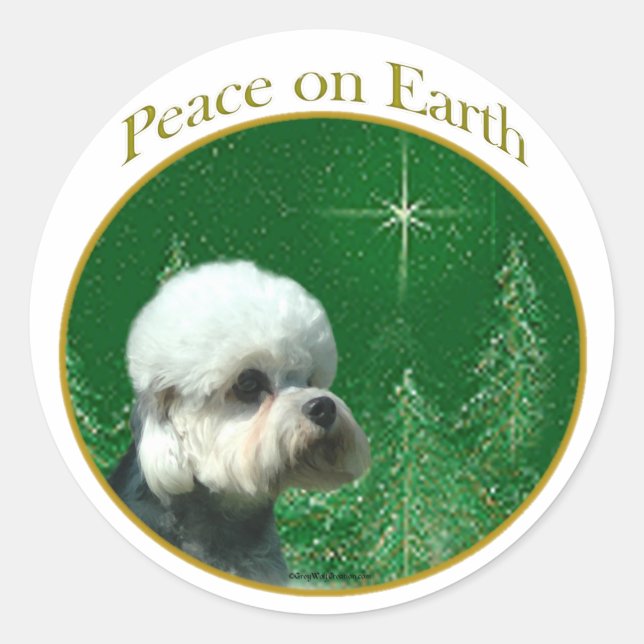 Dandie Dinmont Terrier Peace Classic Round Sticker (Front)