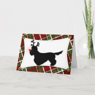 Dandie Dinmont Terrier Reindeer Christmas Card