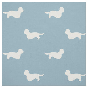 Dandie Dinmont Terrier Silhouettes Pattern Fabric