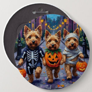 Dandie Dinmont Terrier Trick-or-Treating Halloween 6 Cm Round Badge
