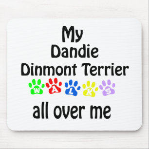 Dandie Dinmont Terrier Walks Design Mouse Pad