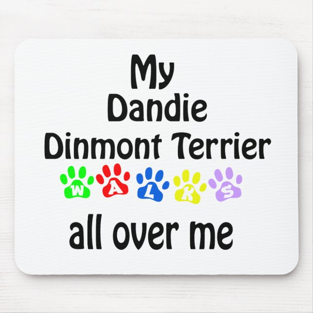 Dandie Dinmont Terrier Walks Design Mouse Pad (Front)