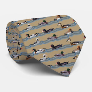 Dandy Ducks Tie Double Sided Design (Beige)