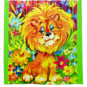 dandy lion shower curtain