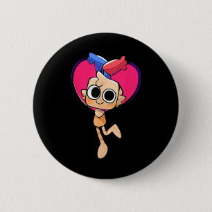 Dandys World Goob Plush Heart For Birthday And Dec 6 Cm Round Badge