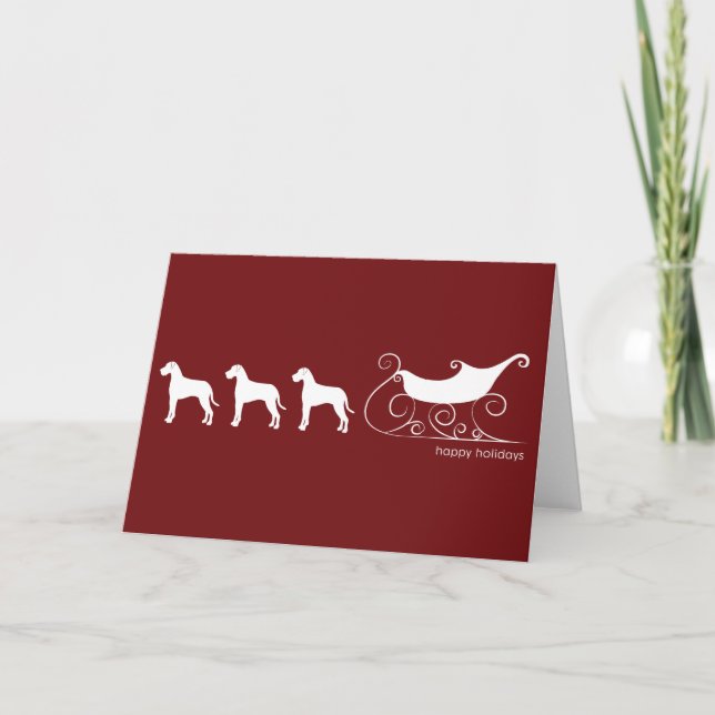 DaneDeer and Santa's Sleigh Holiday Card (Front)