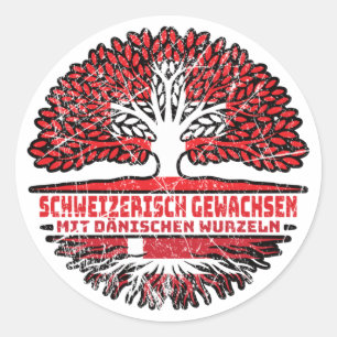 Dänemark Dänisch Schweizer Schweiz Baum Wurzel Classic Round Sticker