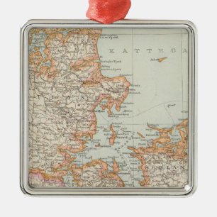 Danemark - Denmark Map Metal Tree Decoration