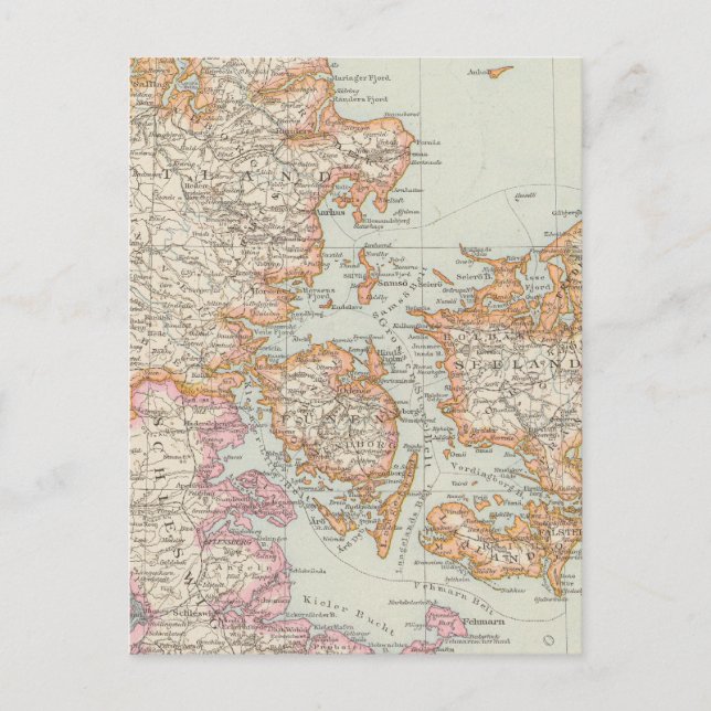 Danemark - Denmark Map Postcard (Front)