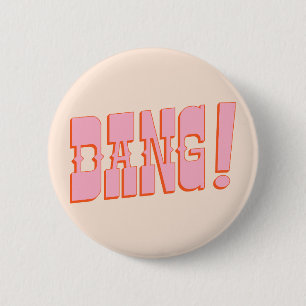 DANG! (western saloon font, retro mod colours) 6 Cm Round Badge