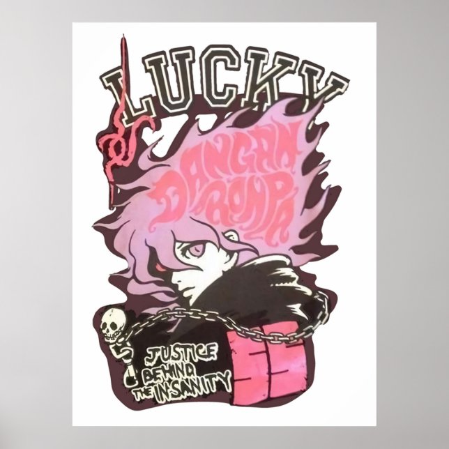 Danganronpa 2 Ultimate Lucky Nagito Komaeda Pink  Poster (Front)