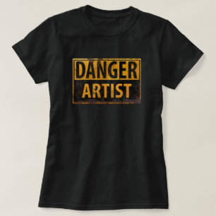 DANGER ARTIST Distressed Metal Rust Sign T-Shirt