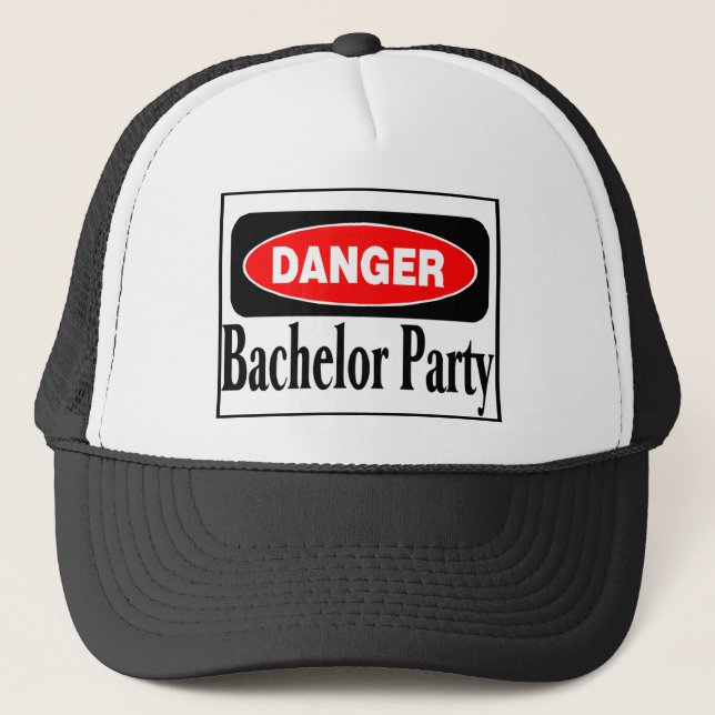 Danger Bachelor Party Trucker Hat (Front)
