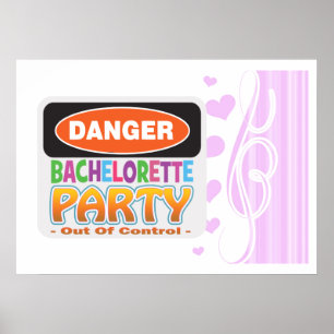 Danger bachelorette party funny bridal party poster