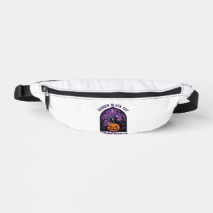 Danger Black Cat Crossing Halloween Pumpkin Witch Bum Bags