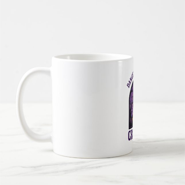 Danger Black Cat Crossing Halloween Pumpkin Witch  Coffee Mug (Left)